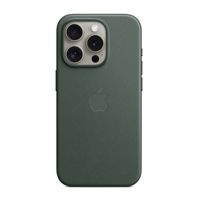 APPLE เคสผ้า FineWoven สำหรับ iPhone 15 Pro พร้อม MagSafe (สีเขียวเอเวอร์กรีน) รุ่น MT4U3FE/A